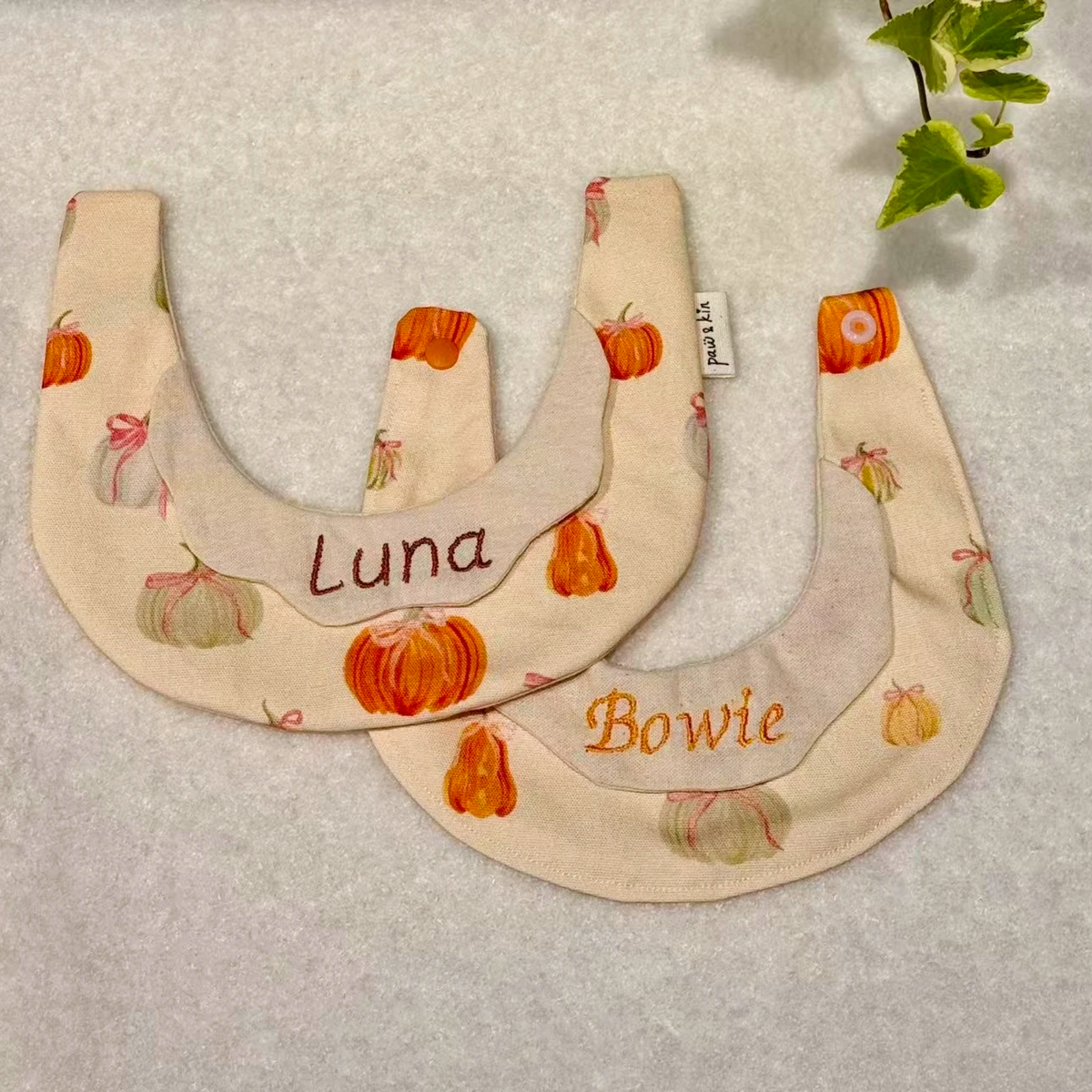 Personalized Fall Dog Bandana | Collar Style Dog Bandana with Custom Embroidery | Adjustable Pet Bandana